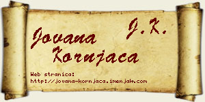 Jovana Kornjača vizit kartica